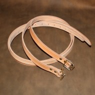 Straps - Pair of 3/4" wide x 56" long Natural Oiled Leather Suitcase Straps